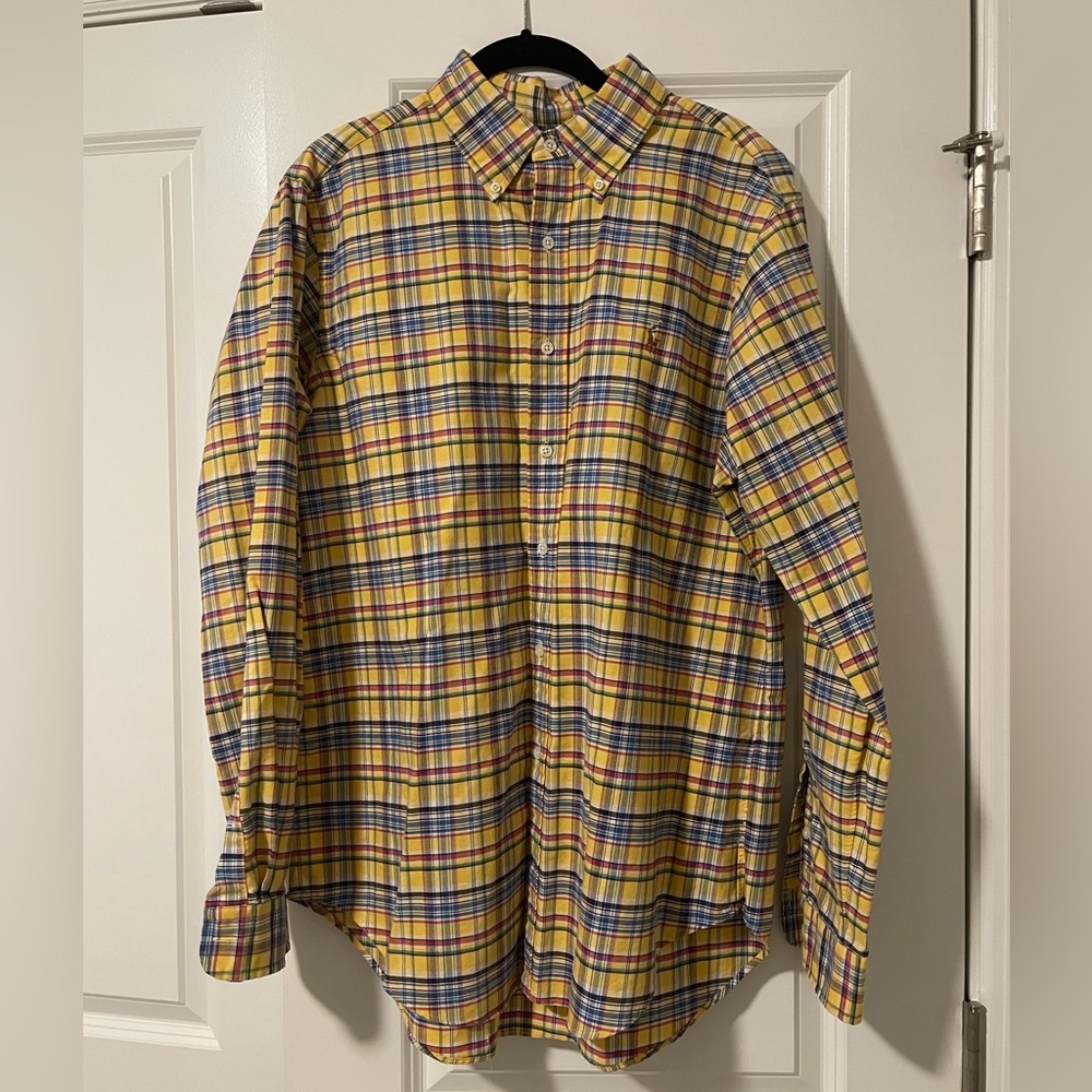 NWOT Ralph Lauren Polo Yellow gingham Button Up Shirt - Classic Fit